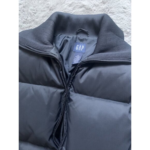 GAP Jacket Womens M Puffer Coat Puff Hooded Down Fill Waterfowl Navy RN54023 - Picture 9 of 10